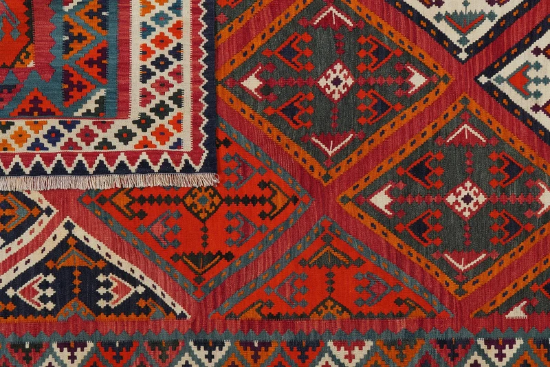 Kelim Gashgai Old · Handgewebt – Rot, 262x158 cm