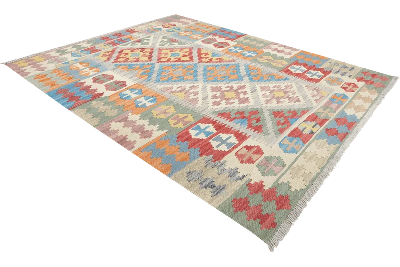 Kelim Gashgai · Handgewebt – Grau, 177x123 cm