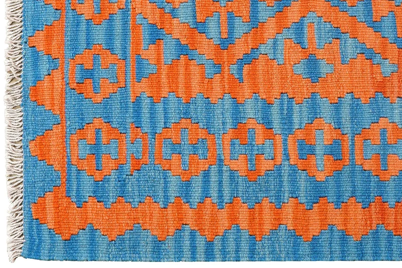 Kelim Gashgai · Handgewebt – Orange, 127x89 cm