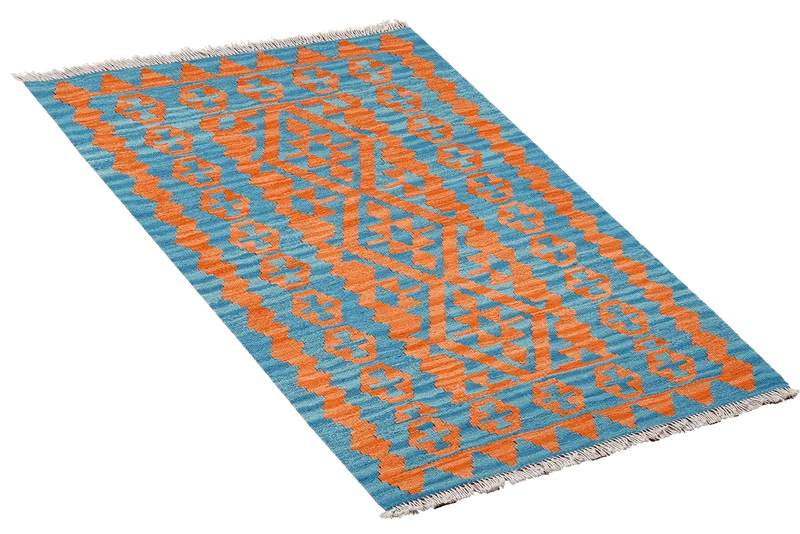 Kelim Gashgai · Handgewebt – Orange, 127x89 cm