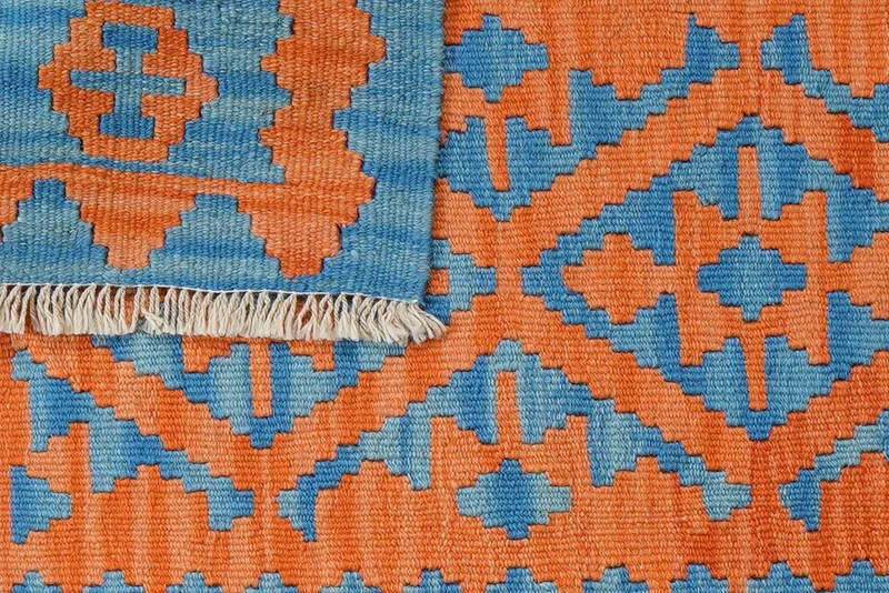 Kelim Gashgai · Handgewebt – Orange, 127x89 cm