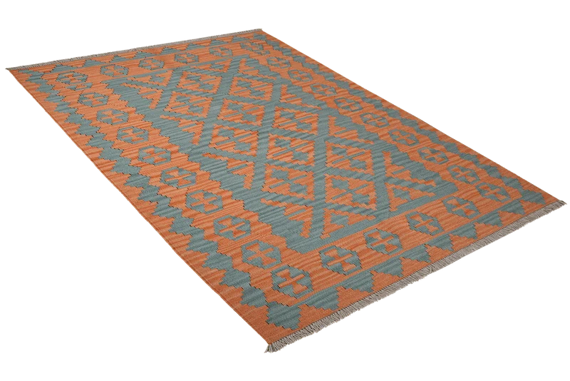 Kelim Gashgai · Handgewebt – Blau, 183x123 cm