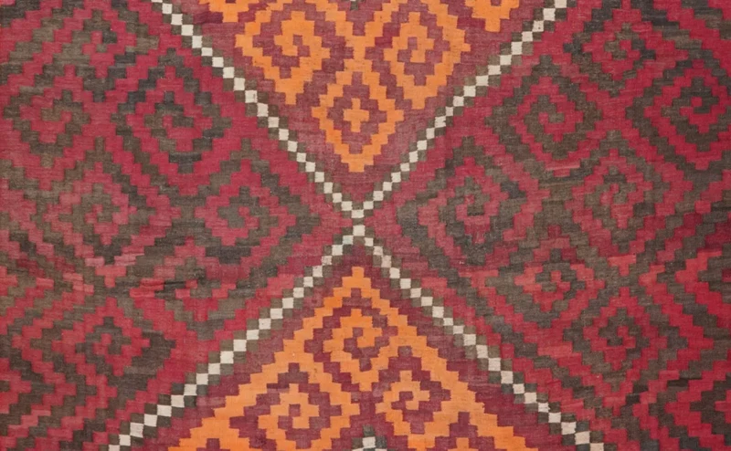 Kelim · Handgewebt – Rot, 377x305 cm