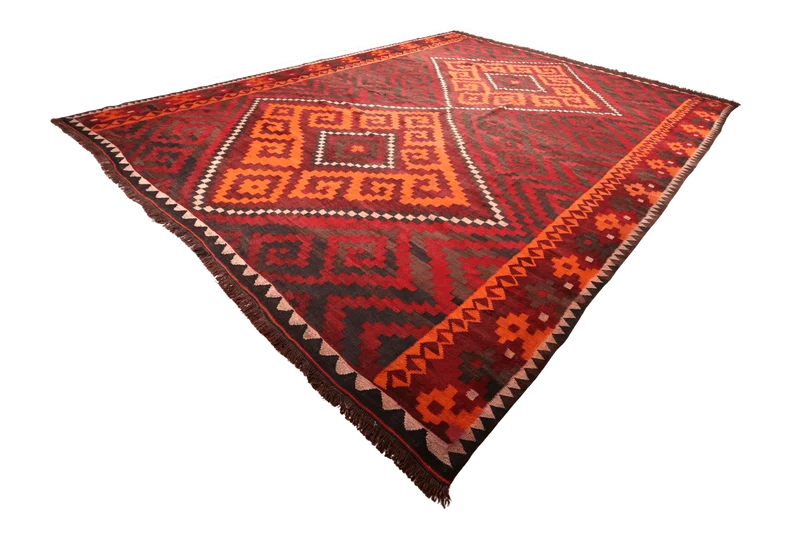 Kelim · Handgewebt – Rot, 377x305 cm