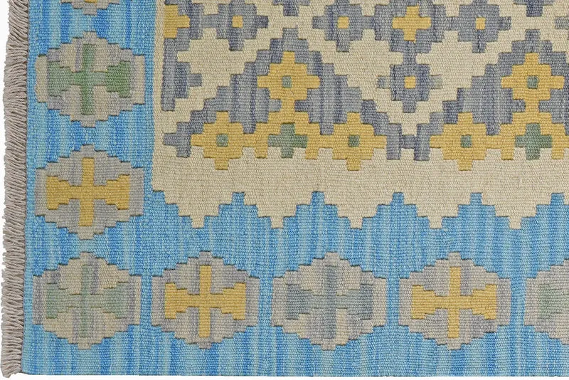 Kelim Gashgai · Handgewebt – Beige, 249x88 cm