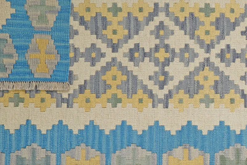 Kelim Gashgai · Handgewebt – Beige, 249x88 cm