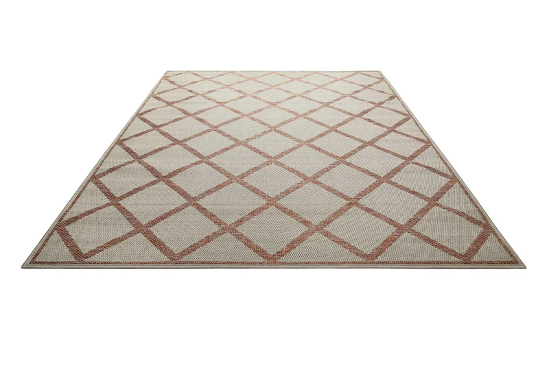 Outdoor Teppich Beige Rot "Bergamo" Homie Living