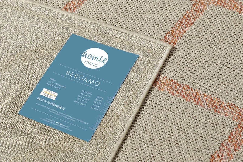 Outdoor Teppich Beige Rot "Bergamo" Homie Living