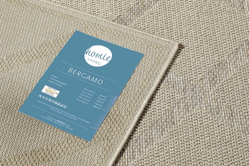 Outdoor Teppich Beige Grau "Bergamo" Homie Living