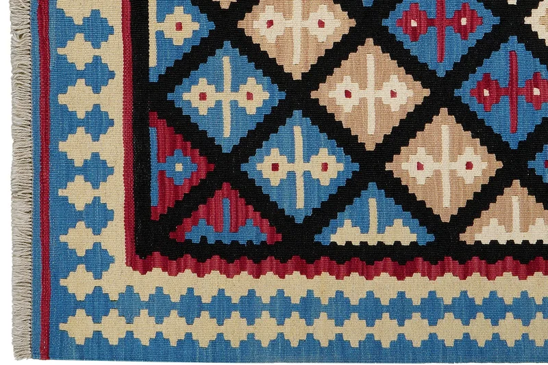Kelim Gashgai · Handgewebt – Schwarz, 148x105 cm