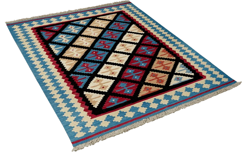 Kelim Gashgai · Handgewebt – Schwarz, 148x105 cm