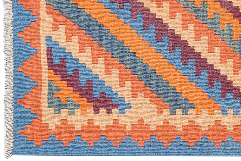 Kelim Gashgai · Handgewebt – Blau, 123x84 cm