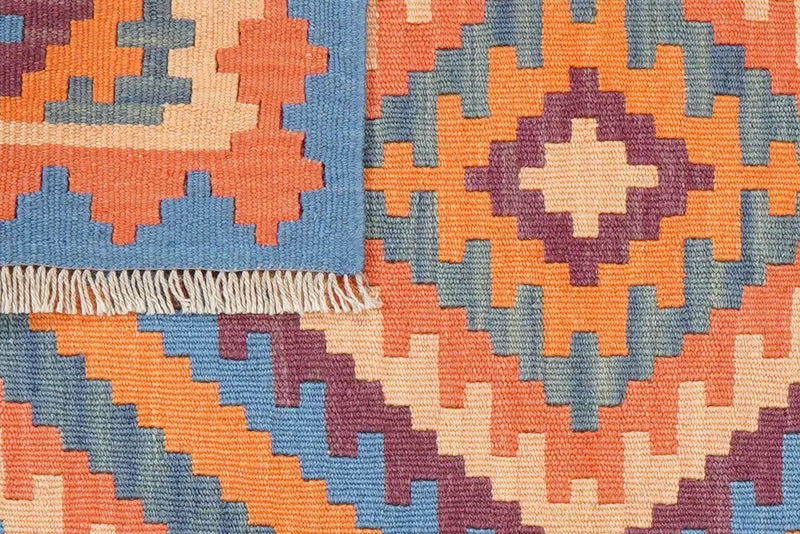 Kelim Gashgai · Handgewebt – Blau, 123x84 cm