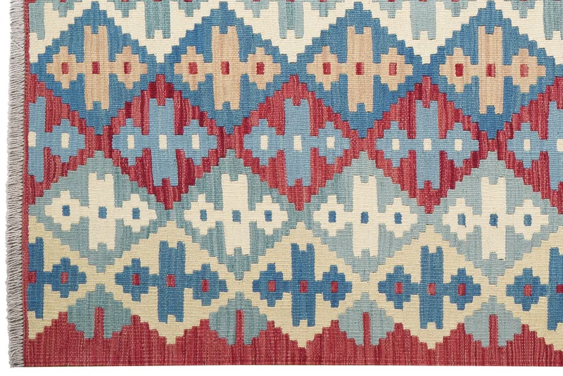 Kelim Gashgai · Handgewebt – Blau, 197x156 cm