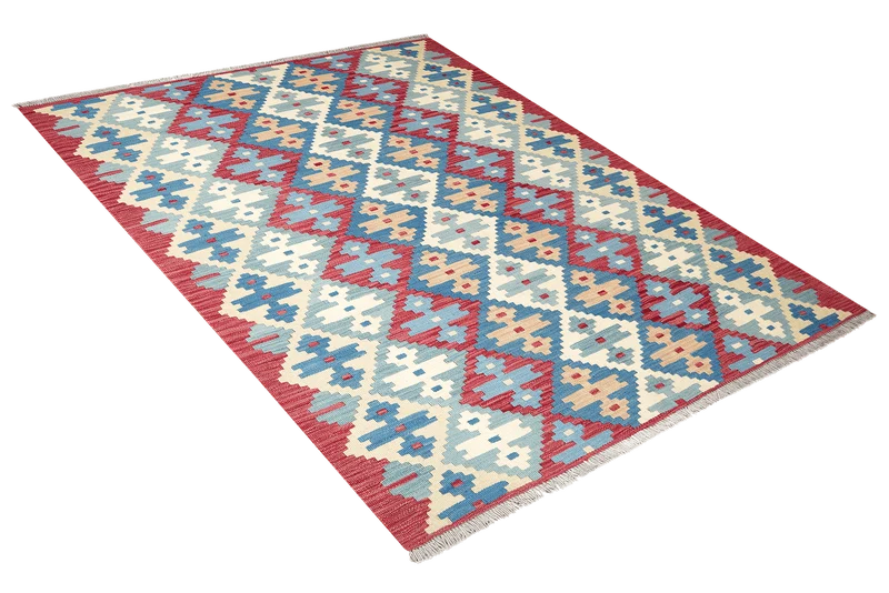Kelim Gashgai · Handgewebt – Blau, 197x156 cm
