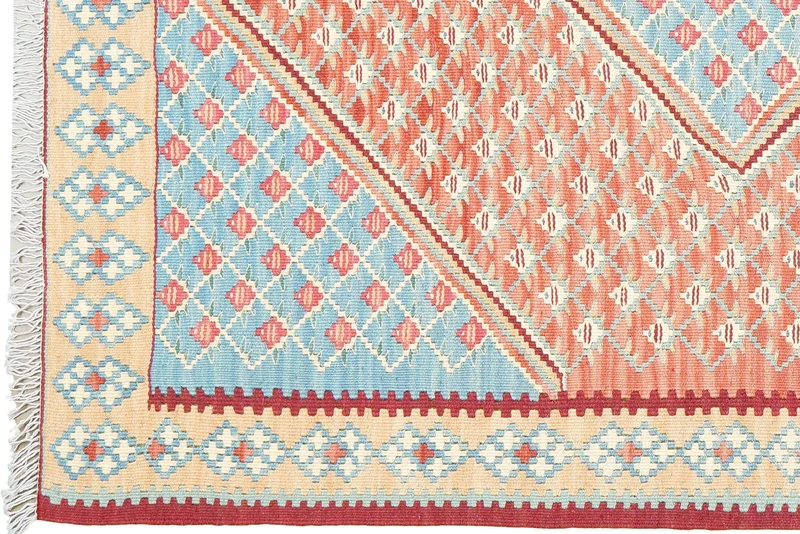 Kelim Senneh · Handgewebt – Blau, 141x104 cm