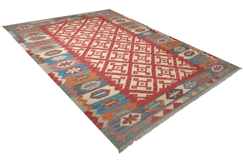 Kelim Gashgai · Handgewebt – Rot, 251x171 cm