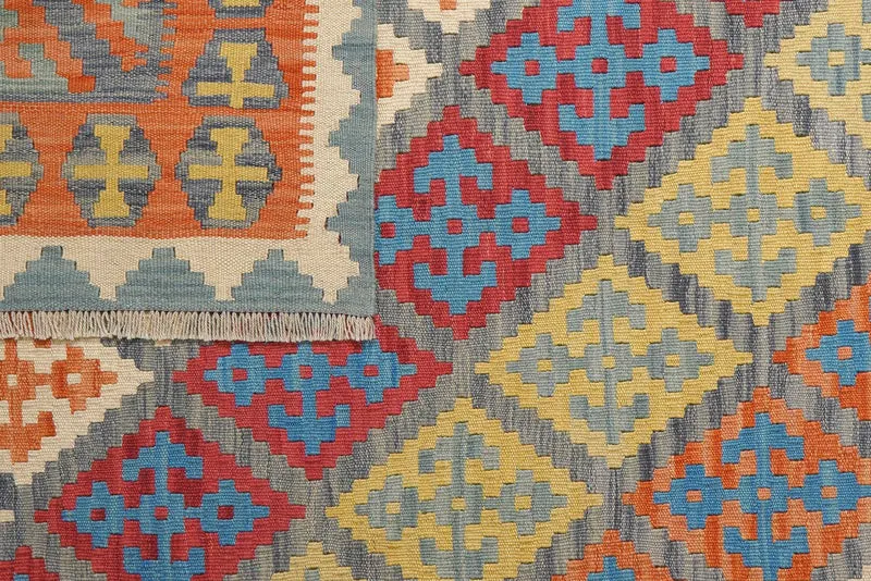 Kelim Gashgai · Handgewebt – Blau, 217x153 cm