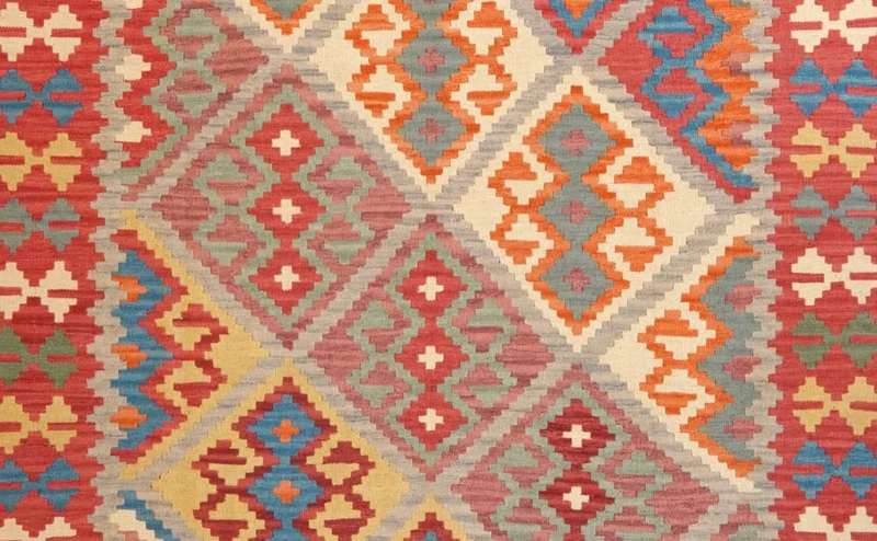 Kelim Gashgai · Handgewebt – Beige, 353x260 cm