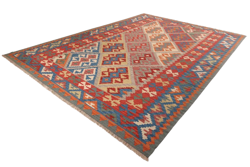 Kelim Gashgai · Handgewebt – Beige, 353x260 cm
