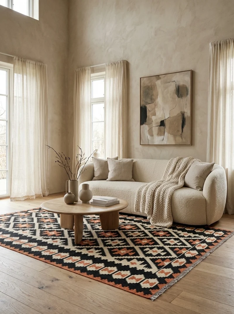 Kelim Gashgai · Handgewebt – Beige, 240x173 cm