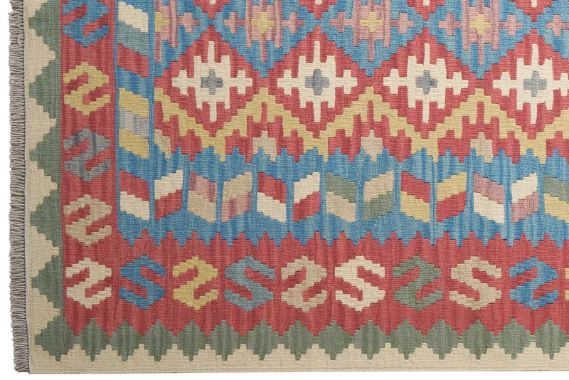 Kelim Gashgai · Handgewebt – Blau, 234x167 cm