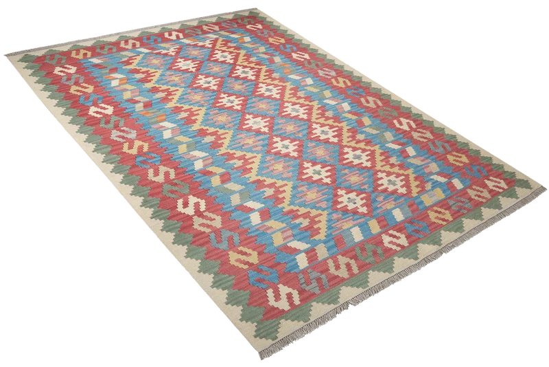 Kelim Gashgai · Handgewebt – Blau, 234x167 cm
