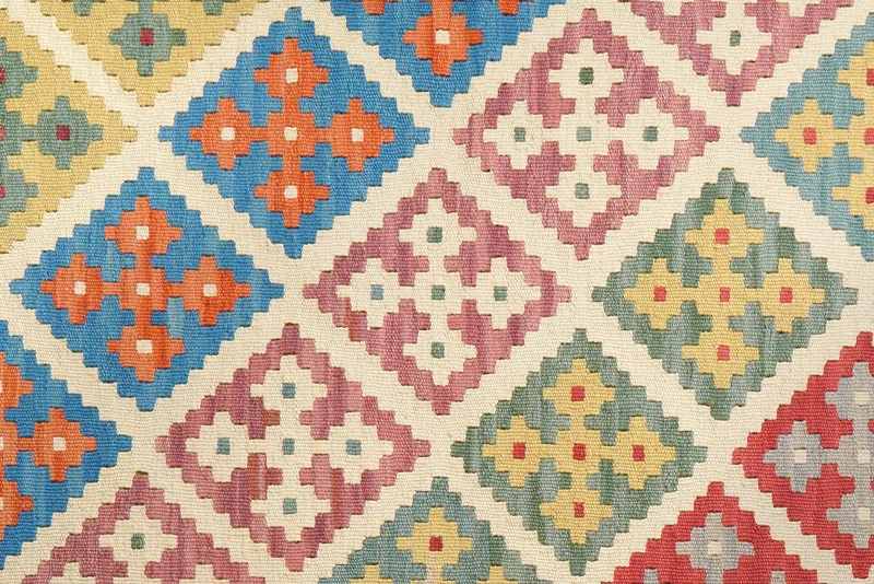 Kelim Gashgai · Handgewebt – Beige, 179x126 cm