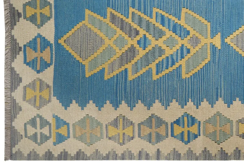 Kelim Gashgai · Handgewebt – Blau, 238x171 cm