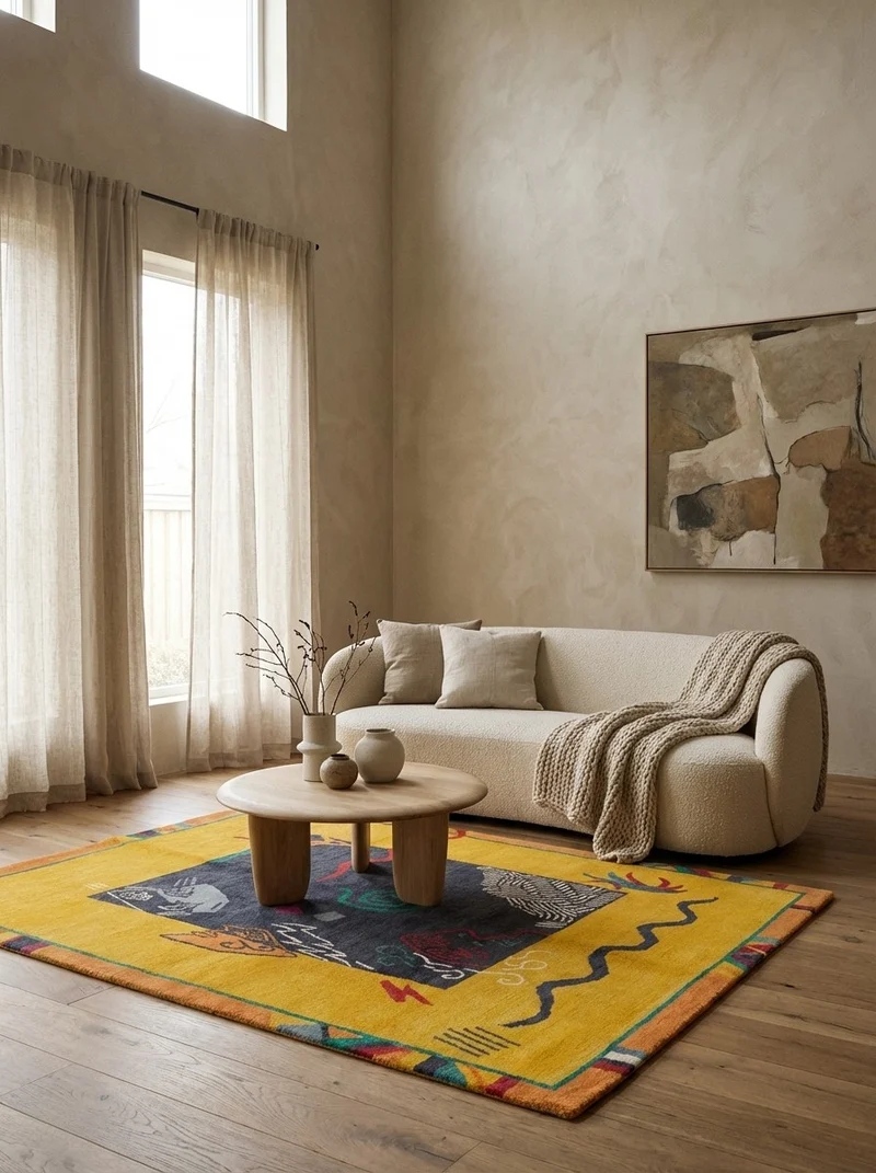 Nepal · Handgeknüpft – Gelb, 240x170 cm