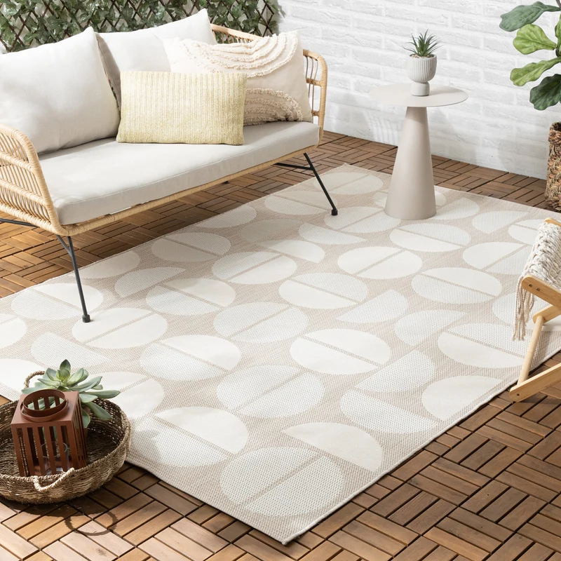 Outdoor Teppich - Capri Circles Beige Creme