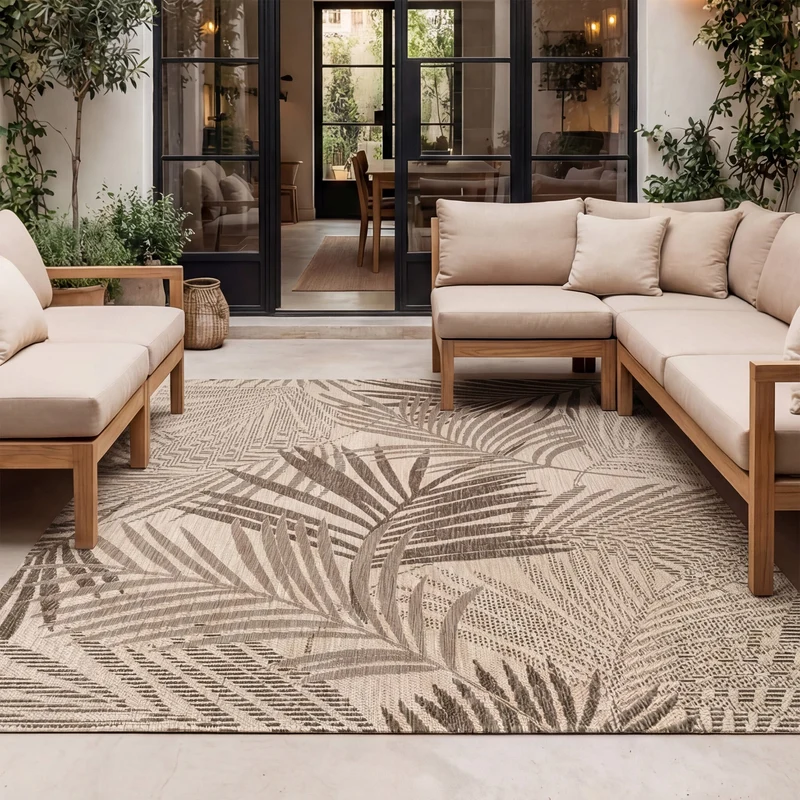 In- & Outdoor Teppich - Tiga Palm Taupe