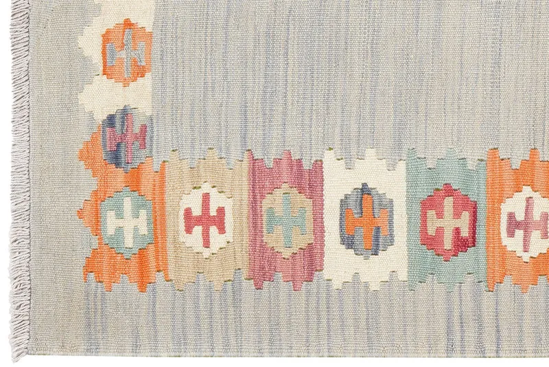 Kelim Gashgai · Handgewebt – Grau, 147x100 cm