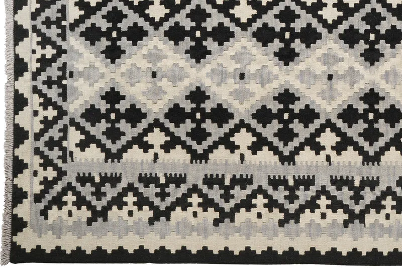 Kelim Gashgai · Handgewebt – Schwarz, 239x177 cm