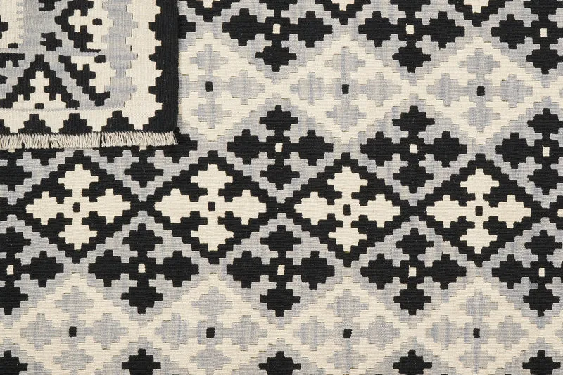 Kelim Gashgai · Handgewebt – Schwarz, 239x177 cm