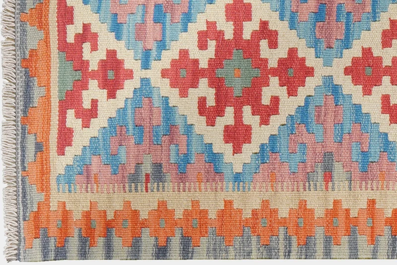 Kelim Gashgai · Handgewebt – Beige, 191x59 cm