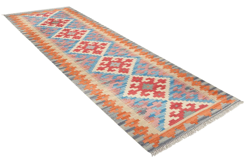 Kelim Gashgai · Handgewebt – Beige, 191x59 cm
