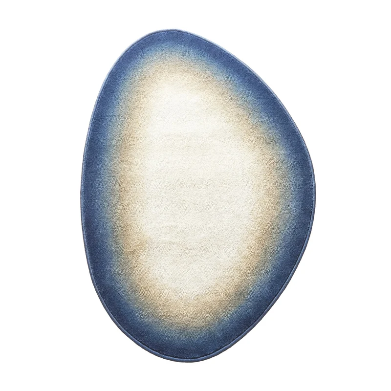 Organischer Teppich – Mellow Blau/Gelb