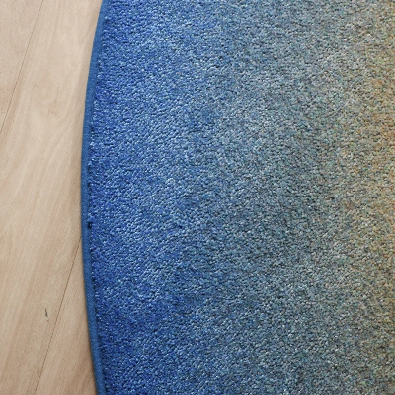 Organischer Teppich – Mellow Blau/Gelb