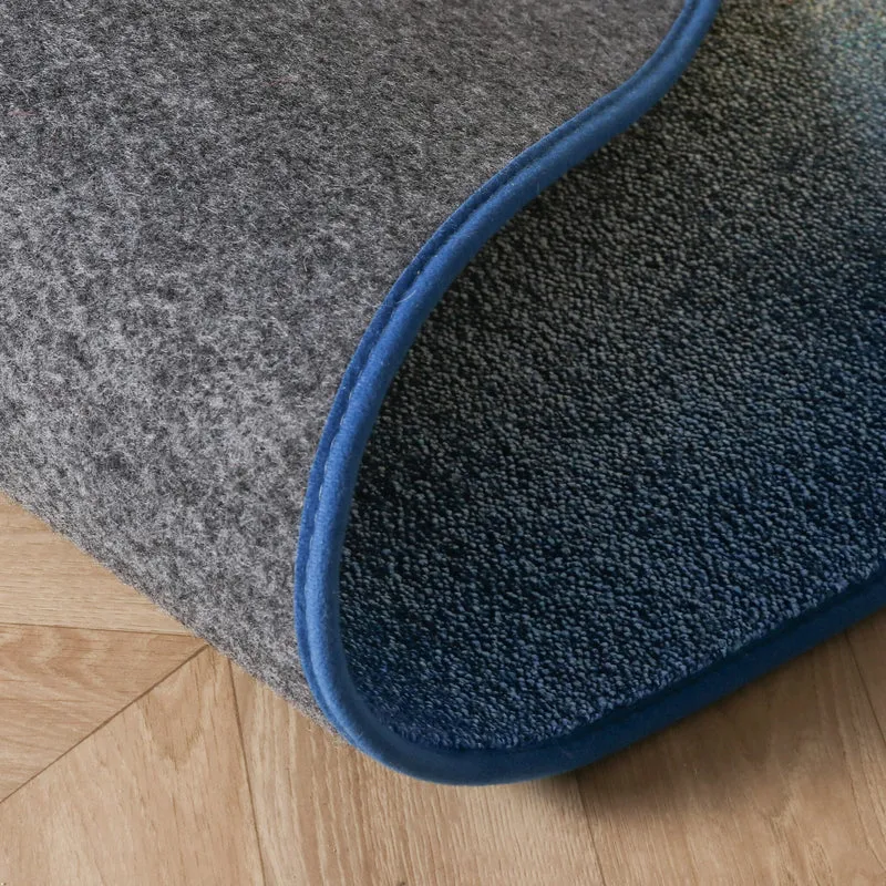 Organischer Teppich – Mellow Blau/Gelb