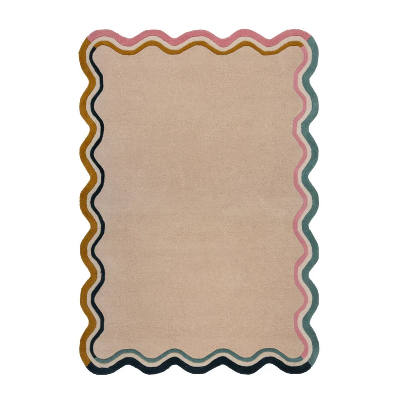 Wollteppich Organisch - Leo Beige Bunt