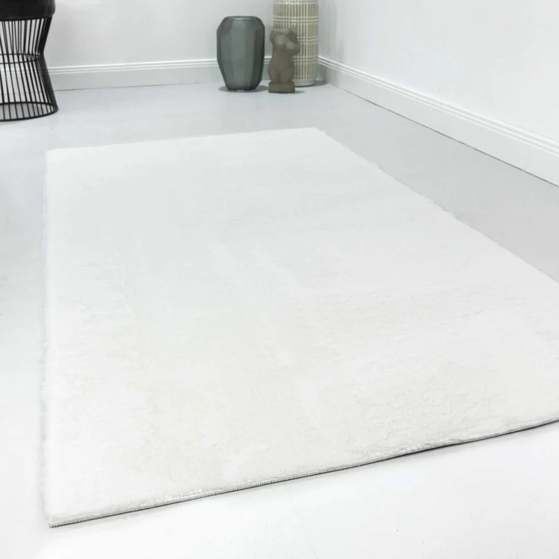 Kunstfell Teppich Creme Weiß soft & weich "Villa Rosso" Homie Living