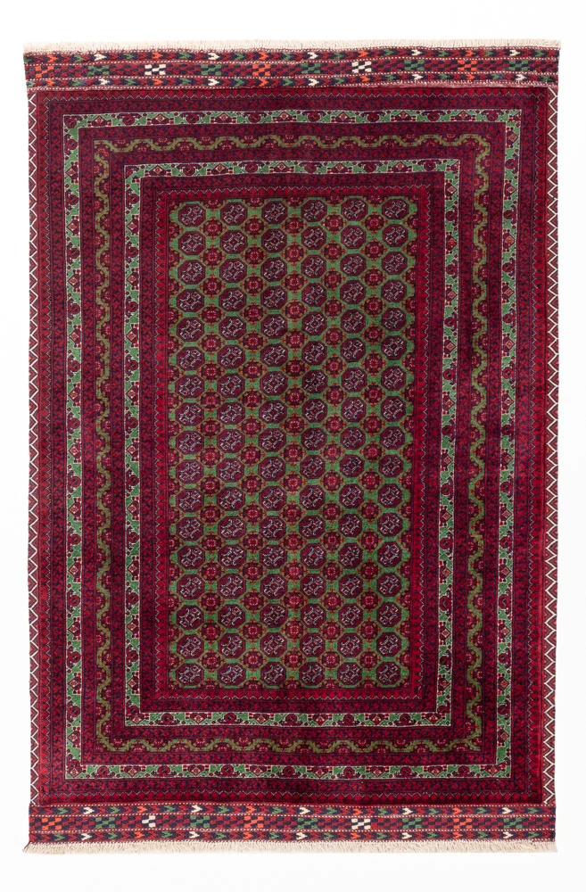 Afghan Teppich 97x142cm - Orientteppich - grün