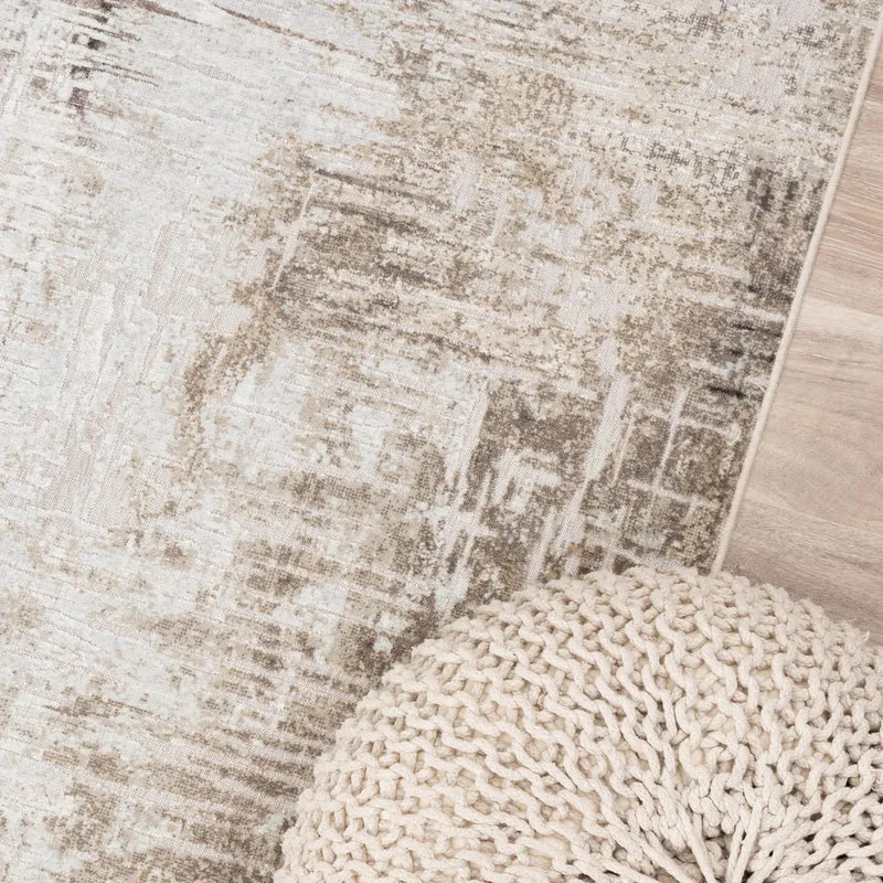 Teppich Modern - Hendrix Grunge Creme Grau