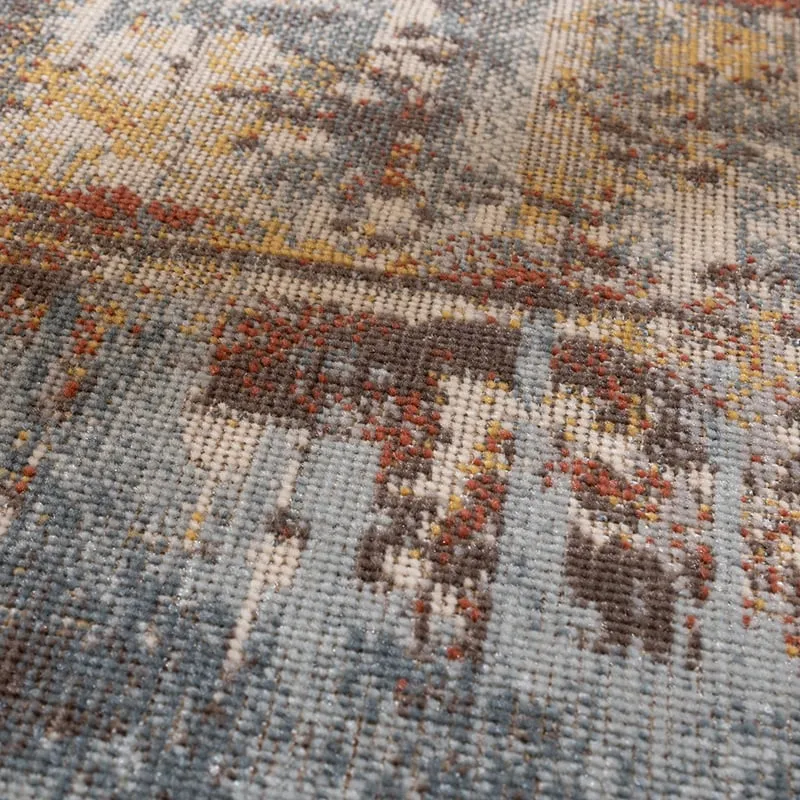 Moderner Teppich - Bush Blau Bunt