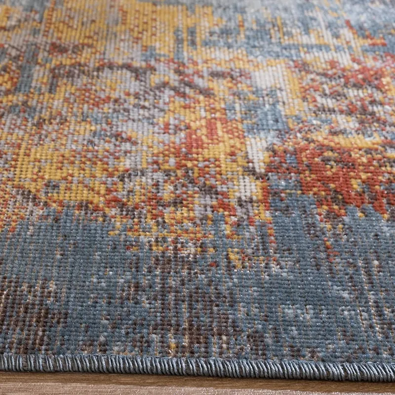 Moderner Teppich - Bush Blau Bunt