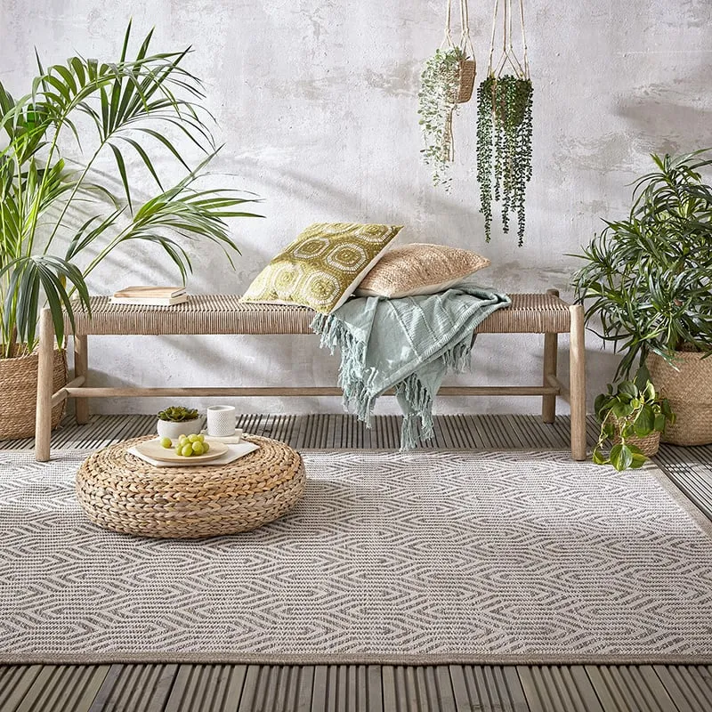 In- & Outdoor Jute Teppich - Liparo Belizzi Grau