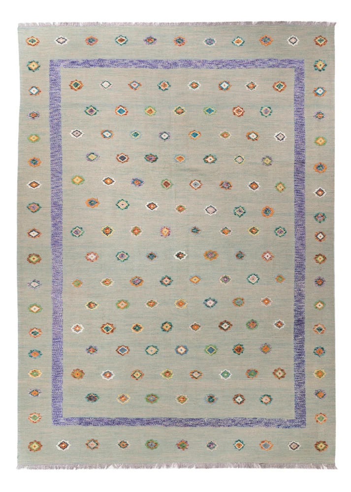 Kelim Maimene Teppich 256x357cm - grau
