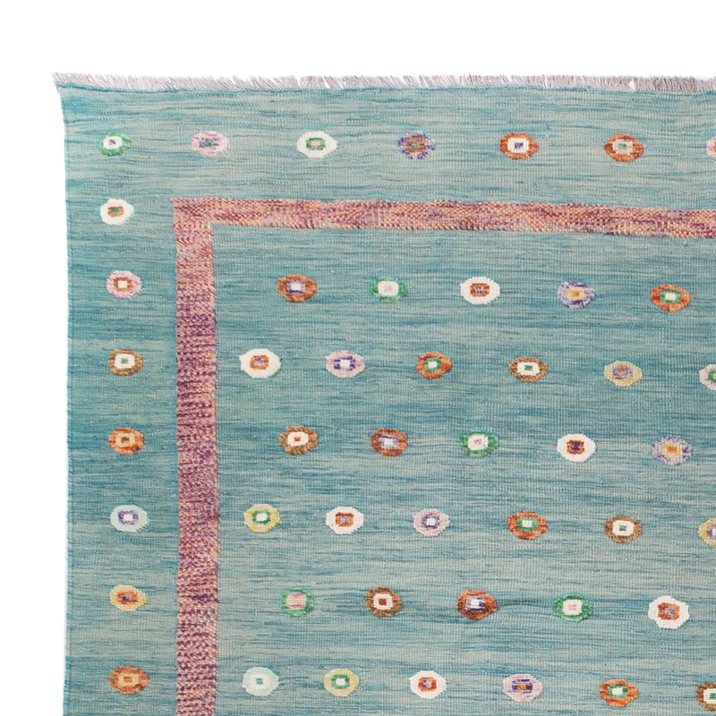 Kelim Maimene Teppich 258x350cm - blau