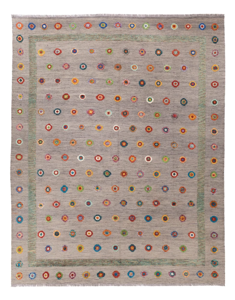 Kelim Maimene Teppich 264x343cm - grau